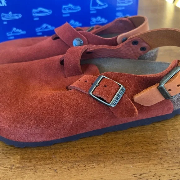 Birkenstock Tokio Suede Leather Rust Brown Size 36 - Picture 3 of 5